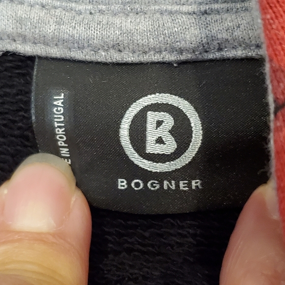 Women's Red Black Bogner Hooded Drawstring Oversized Ski Sweatshirt Small Flaw - Picture 8 of 11